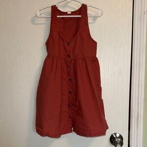 Rust Button-Down Sleeveless Dress